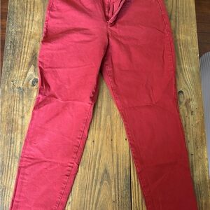Red Old Navy Cropped Pixie Pants